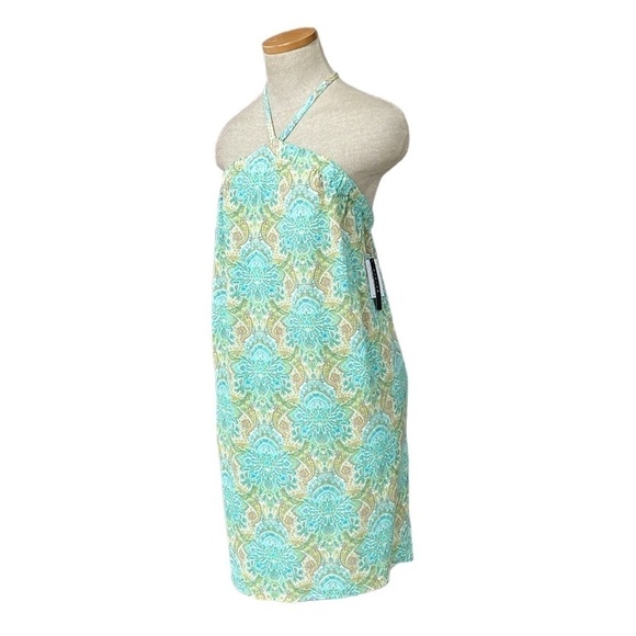 O'Neil Dress Small Green Floral NWT Halter Top Midi Declan Summer - Picture 3 of 17